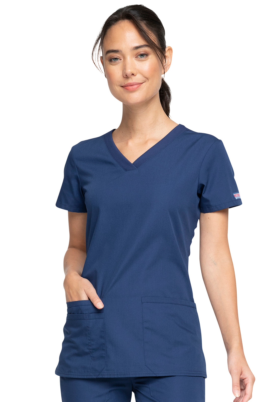 Women's V-Neck Top - Navy